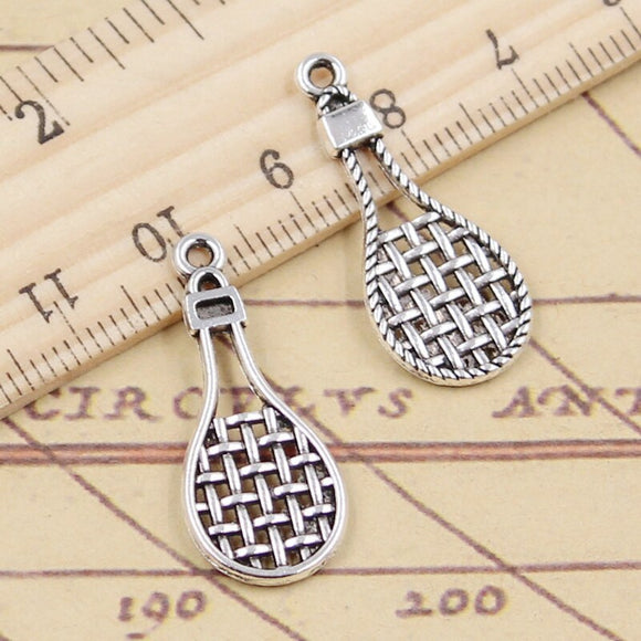 20pcs Charms Tennis Racket Badminton Racket 29x12mm Tibetan Silver Color Pendants Antique Jewelry Making DIY Handmade Craft