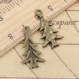 20pcs Charms The Christmas Tree 28x14mm Tibetan Bronze Silver Color Pendants Antique Jewelry Making DIY Handmade Craft