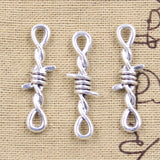 20pcs Charms Thorns Link Bramble Connector 33x10mm Antique Silver Color Pendants DIY Making Findings Handmade Tibetan Jewelry EF3978