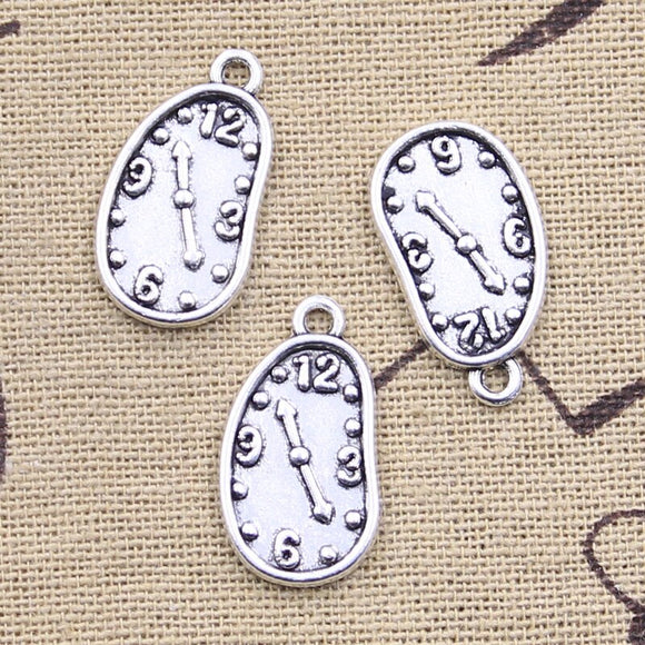 20pcs Charms Time Clock Watch 23x13mm Antique Silver Color Pendants DIY Crafts Making Findings Handmade Tibetan Jewelry