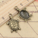 20pcs Charms Tortoise Turtle Sea 26x17mm Tibetan Bronze Silver Color Pendants Antique Jewelry Making DIY Handmade Craft