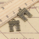 20 piezas de dijes de arco triunfal de 14 x 18 mm, colgantes de bronce tibetano color plata, joyería antigua, artesanía hecha a mano. 