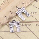 20 piezas de dijes de arco triunfal de 14 x 18 mm, colgantes de bronce tibetano color plata, joyería antigua, artesanía hecha a mano. 