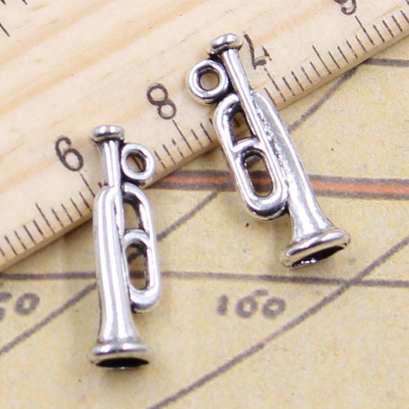 20pcs Charms Trumpet 22x8x5mm Tibetan Silver Color Pendants Antique Jewelry Making DIY Handmade Craft