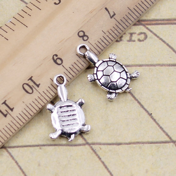 20pcs Charms Turtle 11x19mm Tibetan Silver Color Pendants Antique Jewelry Making DIY Handmade Craft