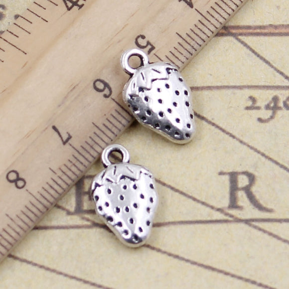 20pcs Charms Two Sided Strawberry 17x20mm Tibetan Silver Color Pendants Antique Jewelry Making DIY Handmade Craft