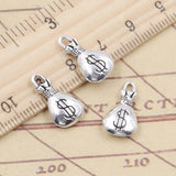 20 piezas de dijes para monedero, monedero, dinero, 17 x 9 mm, color plata tibetana, colgantes, joyería antigua, artesanía hecha a mano. 
