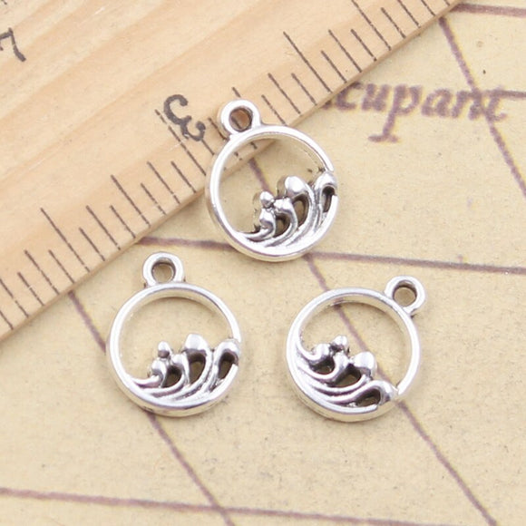 20pcs Charms Waves Surge 14x11mm Tibetan Silver Color Pendants Antique Jewelry Making DIY Handmade Craft