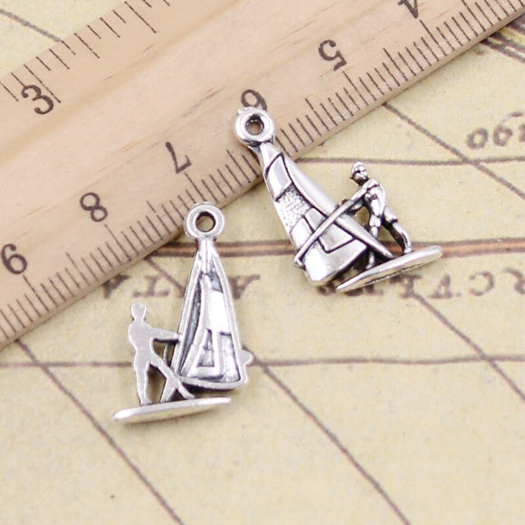 20pcs Charms Windsurfing Windsurfer 22x14mm Tibetan Silver Color Pendants Antique Jewelry Making DIY Handmade Craft