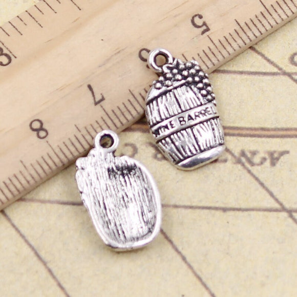 20pcs Charms Wine Barrel Cask 19x11mm Tibetan Silver Color Pendants Antique Jewelry Making DIY Handmade Craft