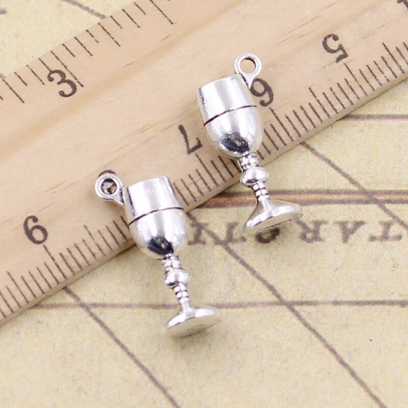 20pcs Charms Wine Glass 20x7x5mm Tibetan Bronze Silver Color Pendants Antique Jewelry Making DIY Handmade Craft EF4329