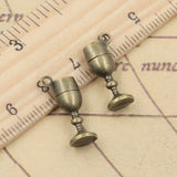 20pcs Charms Wine Glass 20x7x5mm Tibetan Bronze Silver Color Pendants Antique Jewelry Making DIY Handmade Craft