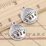 20pcs Charms World Peace Tree 19x16mm Tibetan Silver Color Pendants Antique Jewelry Making DIY Handmade Craft