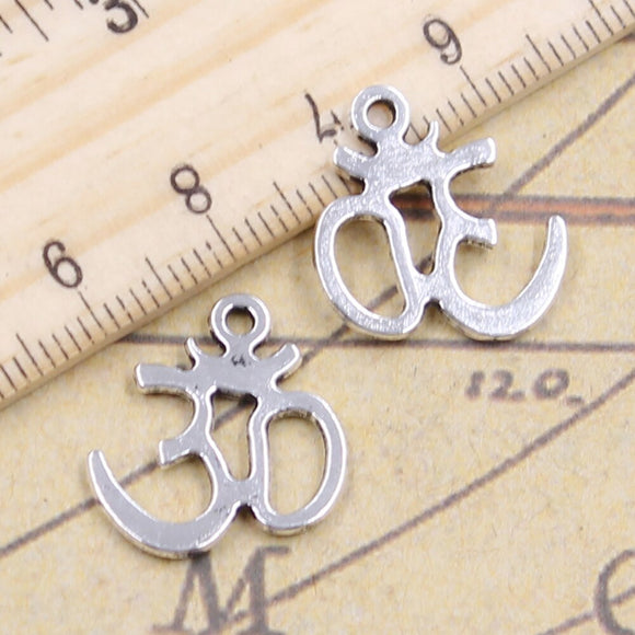 20pcs Charms Yoga Om 19x16mm Tibetan Bronze Silver Color Pendants Antique Jewelry Making DIY Handmade Craft Pendant