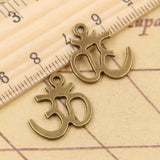 20pcs Charms Yoga Om 19x16mm Tibetan Bronze Silver Color Pendants Antique Jewelry Making DIY Handmade Craft Pendant