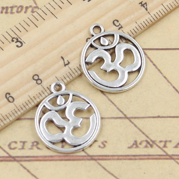 20pcs Charms Yoga Om 23x19mm Tibetan Silver Color Pendants Antique Jewelry Making DIY Handmade Craft