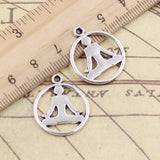 20pcs Charms Yoga Practitioners 23x19mm Tibetan Bronze Silver Color Pendants Antique Jewelry Making DIY Handmade Craft