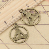 20pcs Charms Yoga Practitioners Lotus Pose 23x19mm Tibetan Bronze Silver Color Pendant Antique Jewelry Making DIY Handmade Craft