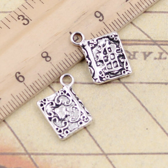 20pcs Charms book holy bible 17x11mm Tibetan Silver Color Pendants Antique Jewelry Making DIY Handmade Craft ef4555