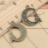 20pcs Charms eiffel tower paris moon 22x19mm Tibetan Bronze Silver Color Pendants Antique Jewelry Making DIY Handmade Craft