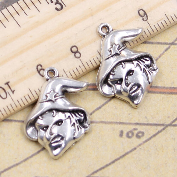 20pcs Charms halloween witch magic star hat 23x17mm Tibetan Silver Color Pendants Antique Jewelry Making DIY Handmade Craft