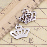 20pcs Charms imperial royal crown 22x18mm Tibetan Bronze Silver Color Pendants Antique Jewelry Making DIY Handmade Craft