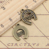 20pcs Charms lucky horseshoes good luck 17x14 Tibetan Bronze Silver Color Pendants Antique Making DIY Handmade Craft Pendant
