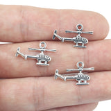 20pcs/lot 12*18mm DIY Helicopter Charm Antique Silver Color Airplane Charm Pendant  For Necklace Bracelet Jewelry Making