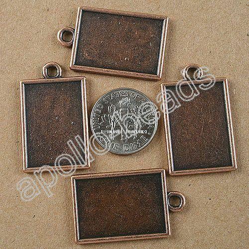 5pcs antiqued copper tone rectangle picture frame h3995