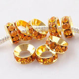 PICK !Multi-styles Crystals European Big Hole Spacer Beads DIY making bracelet