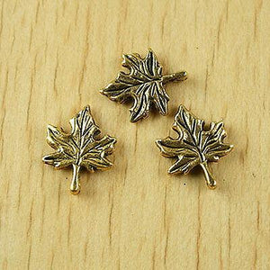 24pcs dark gold-tone maple leaf charms findings h1998