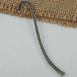 4pcs tibetan silver color 2sided crafted bookmark H1527