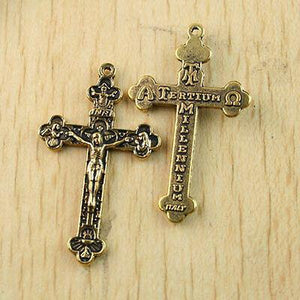 8Pcs dark gold-tone cross charms Findings h1323