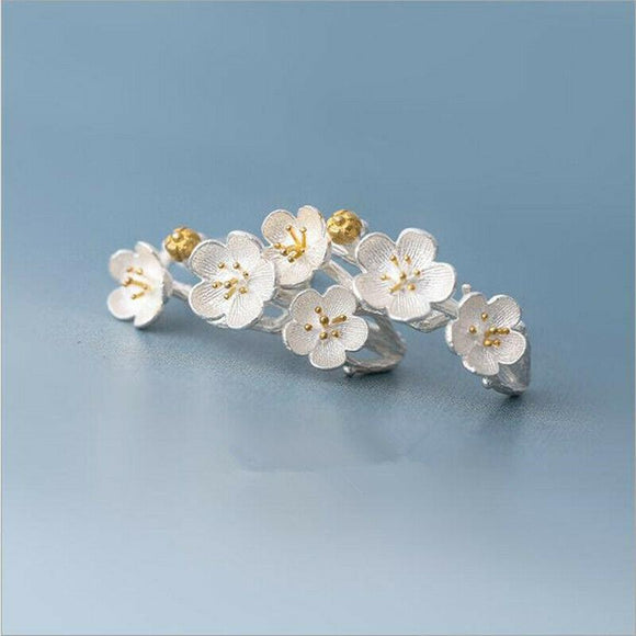 S925 Silver Stud Earrings cherry blossom Earring Gift Earring