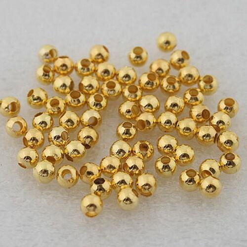 350pcs gold tone round spacer beads h3377