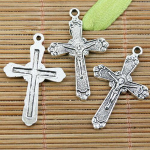 12pcs tibetan silver color crucifix charms EF2312