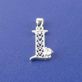 SILVER plated Alphabet Letters for 26pcs with Crystal Rhinestone pendant charms