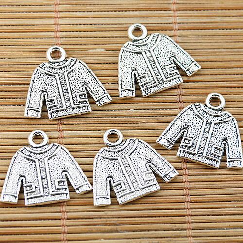 8pcs tibetan silver tone sweater design charms EF1548