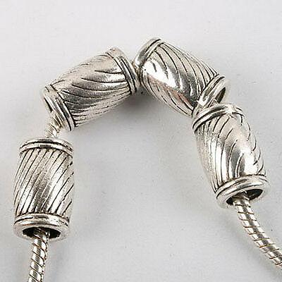 10pcs dark silver-tone drum bead fit bracelet 8381