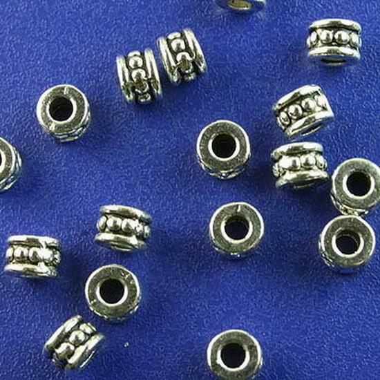 100pcs Tibetan silver columniform spacer beads H2784