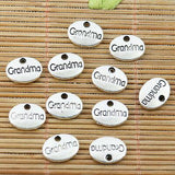 Assorted tibetan silver tone family lettering oval shaped charms to pick