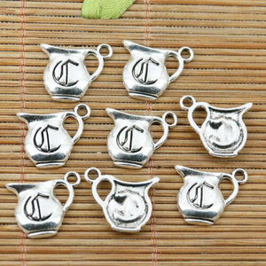 22pcs tibetan silver color teapot design charms EF2325