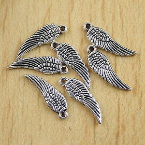 50 Pcs Tibetan silver Tercel Wing Charm beads h0070