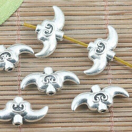 12pcs tibetan silver color 2sided horn design charms G2110