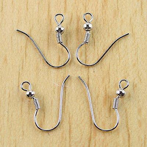 60pcs Platina-tone Ball & Spring Earring Hooks H0257