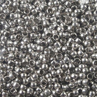 1000 Pcs nickel tone 2mm crimps spacer round findings h0286