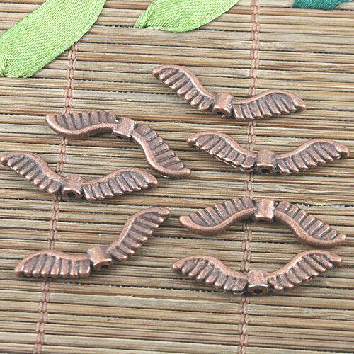 30pcs copper crafted wing beads charms H0058-C