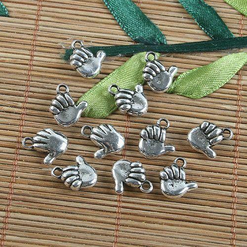 18pcs tibetan  silver colorNO.1 gesture design charm G1159
