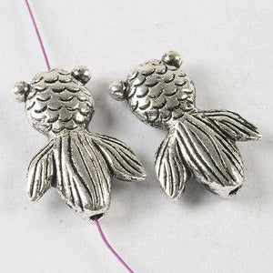 5pcs dark silver tone cubic Goldfish  charm h3643