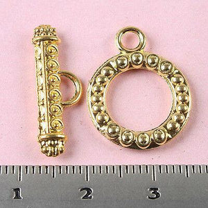 10sets gold tone round toggle clasps h1770